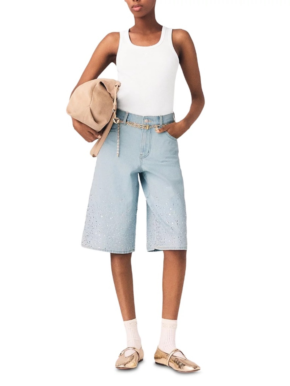 Ipyros Rhinestone Bermuda Shorts - Picture 2 of 9